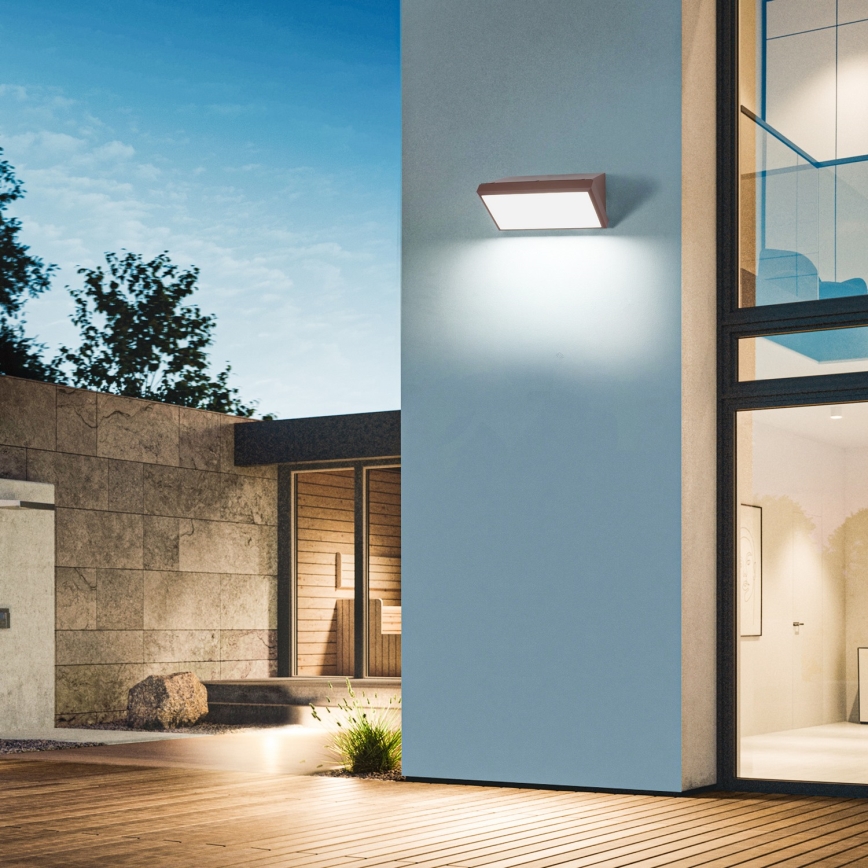 Brilagi - LED prigušiva spoljašnje zidno svetlo TRIANGLE 1xE27/6W/230V 2700-6500K IP65 braon