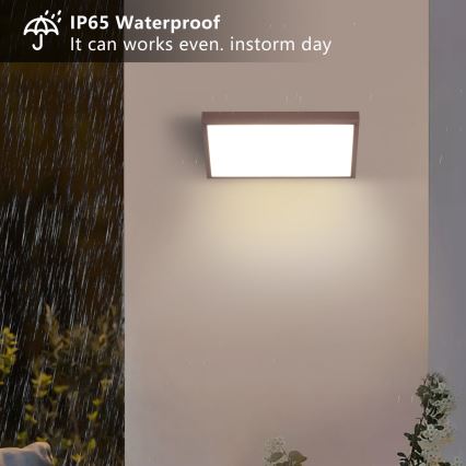 Brilagi - LED prigušiva spoljašnje zidno svetlo TRIANGLE 1xE27/6W/230V 2700-6500K IP65 braon