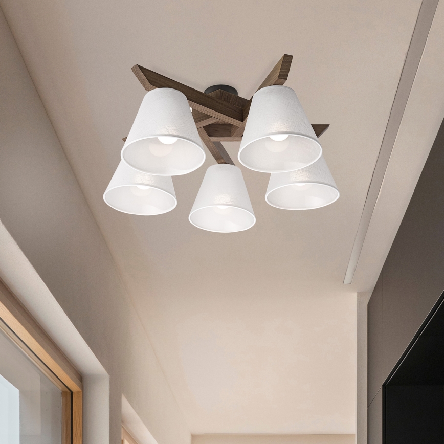 BRILAGI - LED Prislonjen luster ANTHONY 5xE14/40W/230V hrast orah/bela