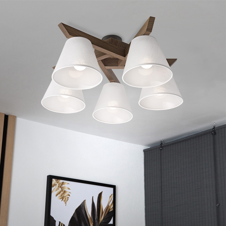 BRILAGI - LED Prislonjen luster ANTHONY 5xE14/40W/230V hrast orah/bela