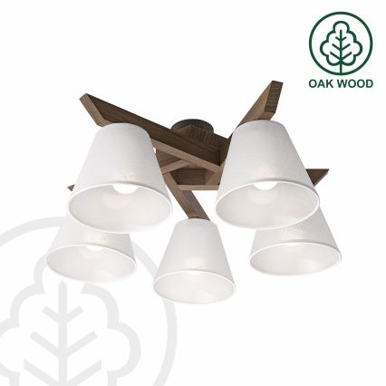 BRILAGI - LED Prislonjen luster ANTHONY 5xE14/40W/230V hrast orah/bela