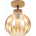 BRILAGI - LED prislonjen luster RETRO GLASS 1xE27/60W/230V Ø 18 cm hrast/dimljeno bež