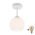 BRILAGI - LED prislonjen stropni luster RETRO GLASS 1xE27/60W/230V prečnik 15 cm beli