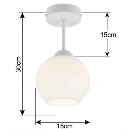 BRILAGI - LED prislonjen stropni luster RETRO GLASS 1xE27/60W/230V prečnik 15 cm beli