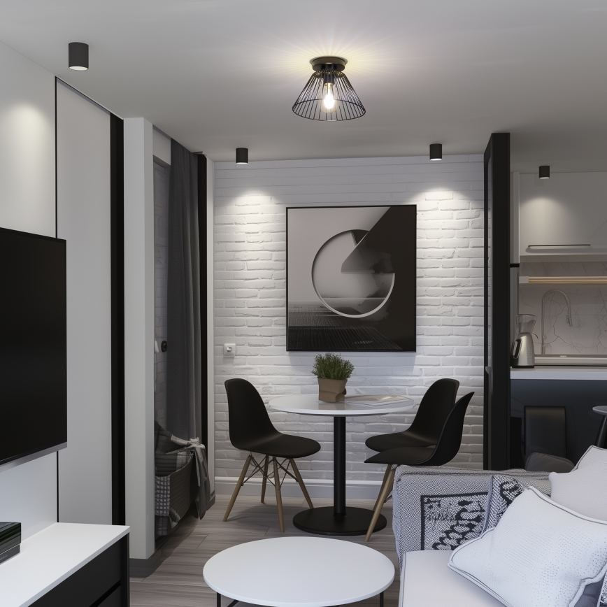 Brilagi - LED prislonski luster CERIA WIRE 1xE27/40W/230V, prečnik 21 cm, crne boje