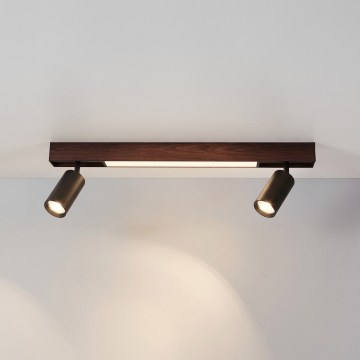 BRILAGI - LED reflektorska svetiljka SELE 2xGU10/30W/230V + LED/15W crna/dekor trešnje