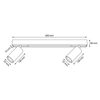 BRILAGI - LED reflektorska svetiljka SELE 2xGU10/30W/230V + LED/15W crna/dekor trešnje
