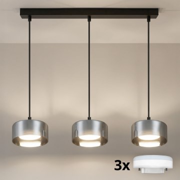 BRILAGI - LED RGB+CCT prigušiva luster na sajli AURA LUX 3xGX53/14W/230V 2700-6500K Wi-Fi Tuya crna/dimljena