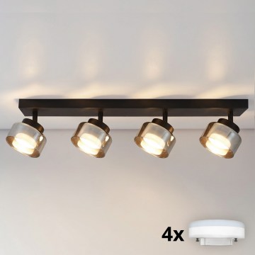 BRILAGI - LED RGB+CCT prigušiva spot svetiljka AURA LUX 4xGX53/14W/230V 2700-6500K Wi-Fi Tuya crna/dimna