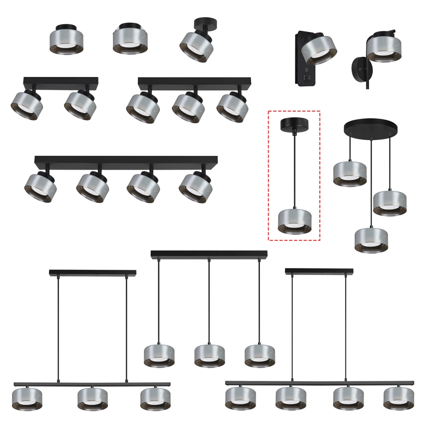 BRILAGI - LED RGB+CCT prigušiva viseći luster na sajli AURA LUX 1xGX53/14W/230V 2700-6500K Wi-Fi Tuya crna/zadimljena