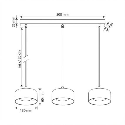 BRILAGI - LED RGB+CCT prigušiva luster na sajli AURA LUX 3xGX53/14W/230V 2700-6500K Wi-Fi Tuya crna/zlatna