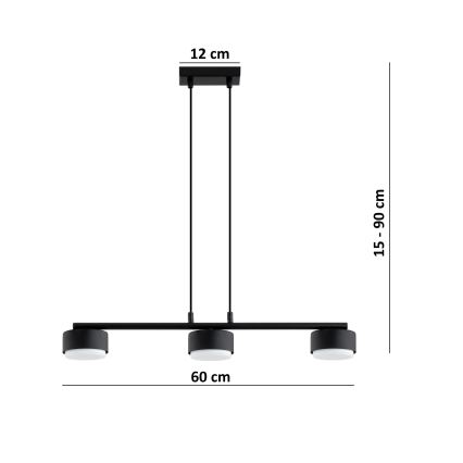 BRILAGI - LED RGB+CCT prigušiva viseći luster na sajli MONO 3xGX53/14W/230V 2700-6500K Wi-Fi Tuya crna