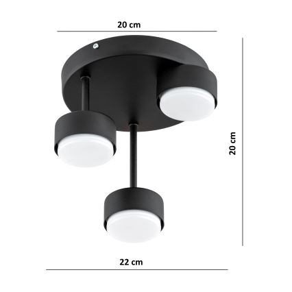 BRILAGI - LED RGB+CCT prigušiva prislonjena plafonska lampa MONO 3xGX53/14W/230V 2700-6500K Wi-Fi Tuya crna