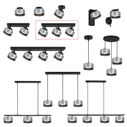 BRILAGI - LED RGB+CCT Prigušiva ugradna spot svetiljka AURA LUX 3xGX53/14W/230V 2700-6500K Wi-Fi Tuya crna/zadimljena