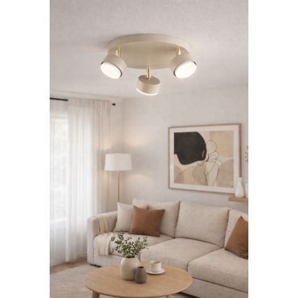 BRILAGI - LED RGB+CCT prigušiva ugradna reflektorska svetiljka MONO 3xGX53/14W/230V 2700-6500K Wi-Fi Tuya bež/zlatna