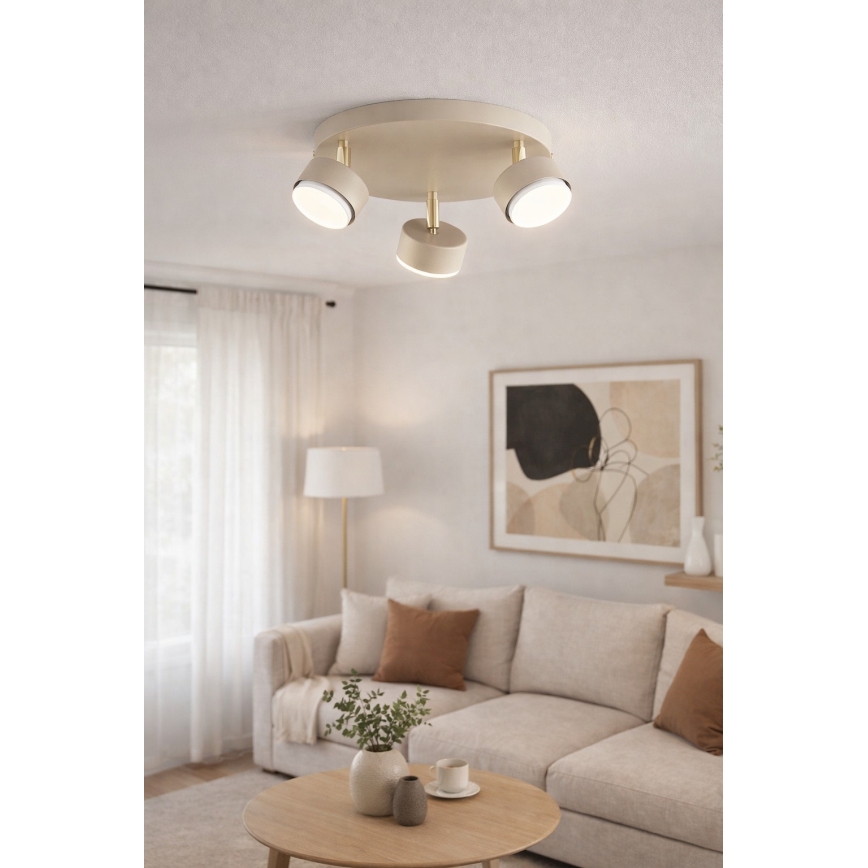 BRILAGI - LED RGB+CCT prigušiva ugradna reflektorska svetiljka MONO 3xGX53/14W/230V 2700-6500K Wi-Fi Tuya bež/zlatna