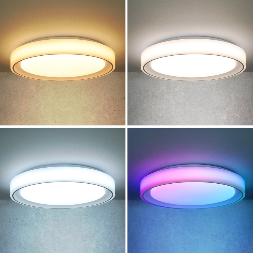 Brilagi - LED RGB prigušiva stropna svetiljka FLOCO LED/30W/230V prečnik 39,5 cm 3000-6500K Wi-Fi Tuya + LED/6W + daljinski upravljač