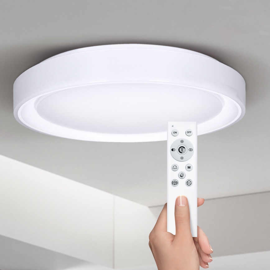 Brilagi - LED RGB prigušiva stropna svetiljka FLOCO LED/30W/230V prečnik 39,5 cm 3000-6500K Wi-Fi Tuya + LED/6W + daljinski upravljač