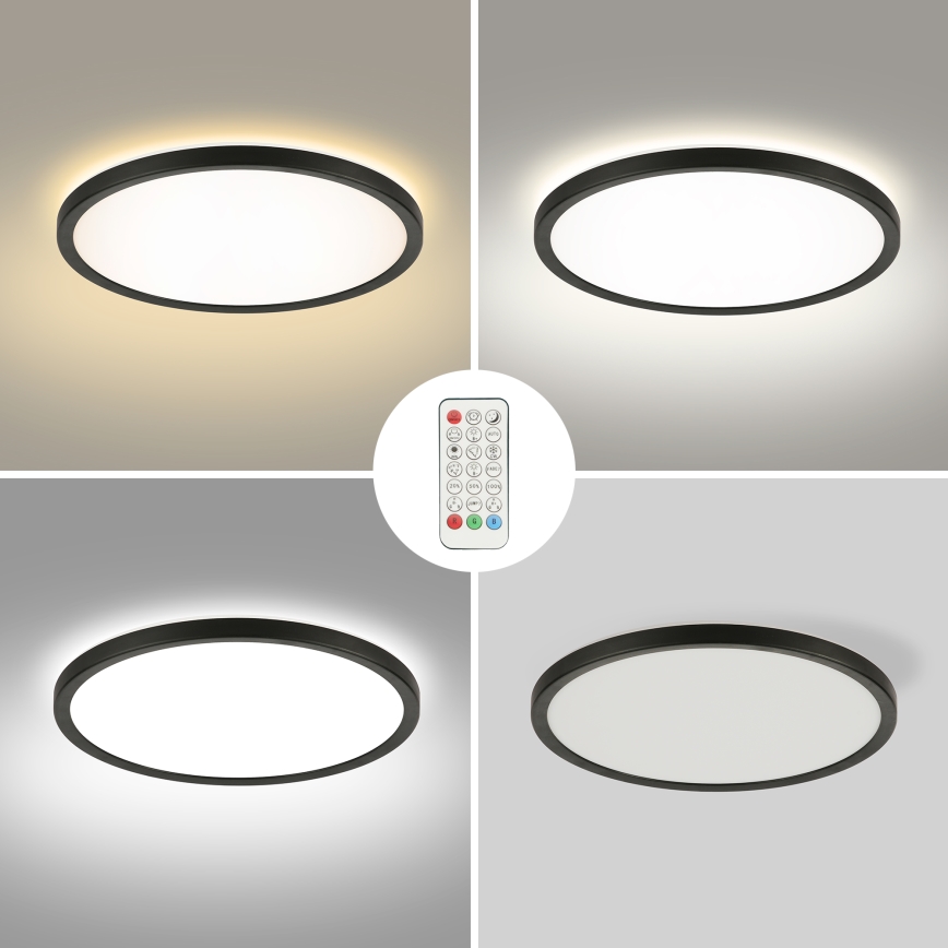 Brilagi - LED RGBW prigušiva plafonska svetiljka ULTRA SLIM LED/18W/230V 2700-6500K prečnik 30 cm crna + daljinski upravljač