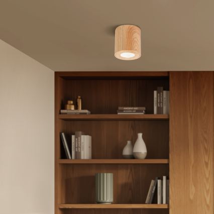 Brilagi - LED RGBW prigušiva kupatilsko svetlo MIA 1xGU10/4,8W/230V 3000K 84x80 mm dekor hrasta IP44 + daljinski upravljač
