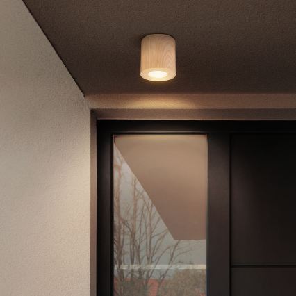Brilagi - LED RGBW prigušiva kupatilsko svetlo MIA 1xGU10/4,8W/230V 3000K 84x80 mm dekor hrasta IP44 + daljinski upravljač