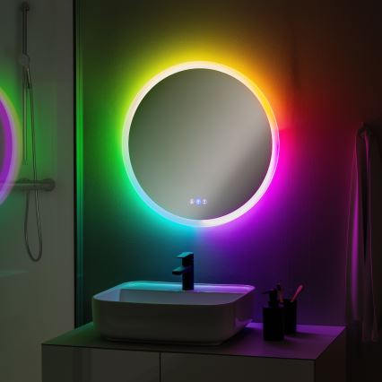 Brilagi - LED RGBW ogledalo za kupatilo sa grejanjem CLARA PRO LED/18,5W/230V, prečnik 60 cm, IP44, CRI 90, prigušiva + CCT