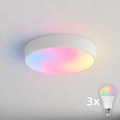Brilagi - LED RGBW prigušiva kupatilska plafonska lampa CLARE 3xE27/9W/230V 2700-6500K prečnik 40 cm IP54 Wi-Fi bela