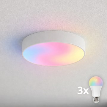 Brilagi - LED RGBW prigušiva kupatilska plafonska lampa CLARE 3xE27/9W/230V 2700-6500K prečnik 40 cm IP54 Wi‑Fi bela