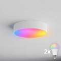 BRILAGI - LED RGBW prigušiva kupatilska plafonska svetiljka CLARE 2xE27/12W/230V 2700-6500K fi 30 cm IP54 bela