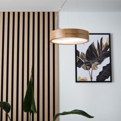 Brilagi - LED RGBW prigušiva luster na sajli CARVALHO 2xE27/15W/230V 2700-6500K Wi-Fi hrast prečnik 37 cm