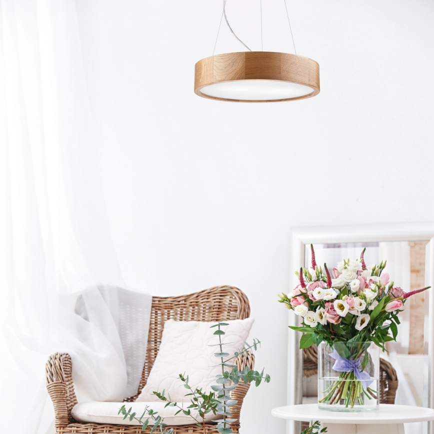 Brilagi - LED RGBW prigušiva luster na sajli CARVALHO 2xE27/15W/230V 2700-6500K Wi-Fi hrast prečnik 37 cm