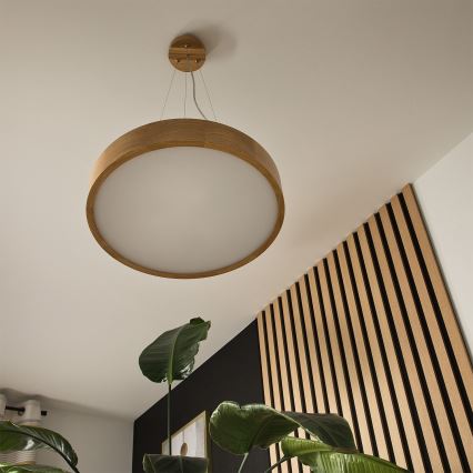 Brilagi - LED RGBW prigušiva luster na sajli CARVALHO 3xE27/15W/230V 2700-6500K Wi‑Fi hrast, prečnik 47,5 cm