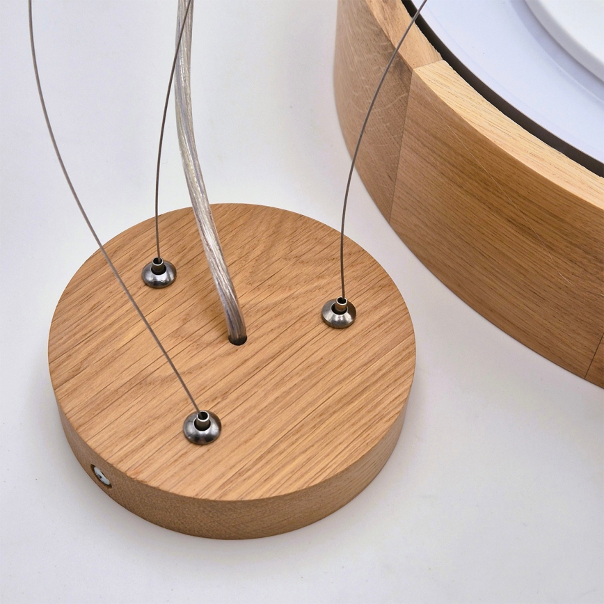 Brilagi - LED RGBW prigušiva luster na sajli CARVALHO 3xE27/9W/230V 2700-6500K Wi‑Fi hrast, prečnik 47,5 cm