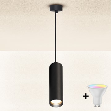 Brilagi - LED RGBW prigušiva luster na sajli SELE 1xGU10/4,8W/230V 3000K crna + daljinski upravljač