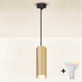 Brilagi - LED RGBW prigušiva luster na sajli SELE 1xGU10/4,8W/230V 3000K crna/zlatna + daljinski upravljač