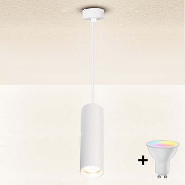Brilagi - LED RGBW prigušiva luster na sajli SELE 1xGU10/6W/230V 3000K bela + daljinski upravljač