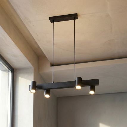 BRILAGI - LED RGBW prigušiva luster na sajli SELE 4xGU10/6,5W/230V 2700-6500K crna