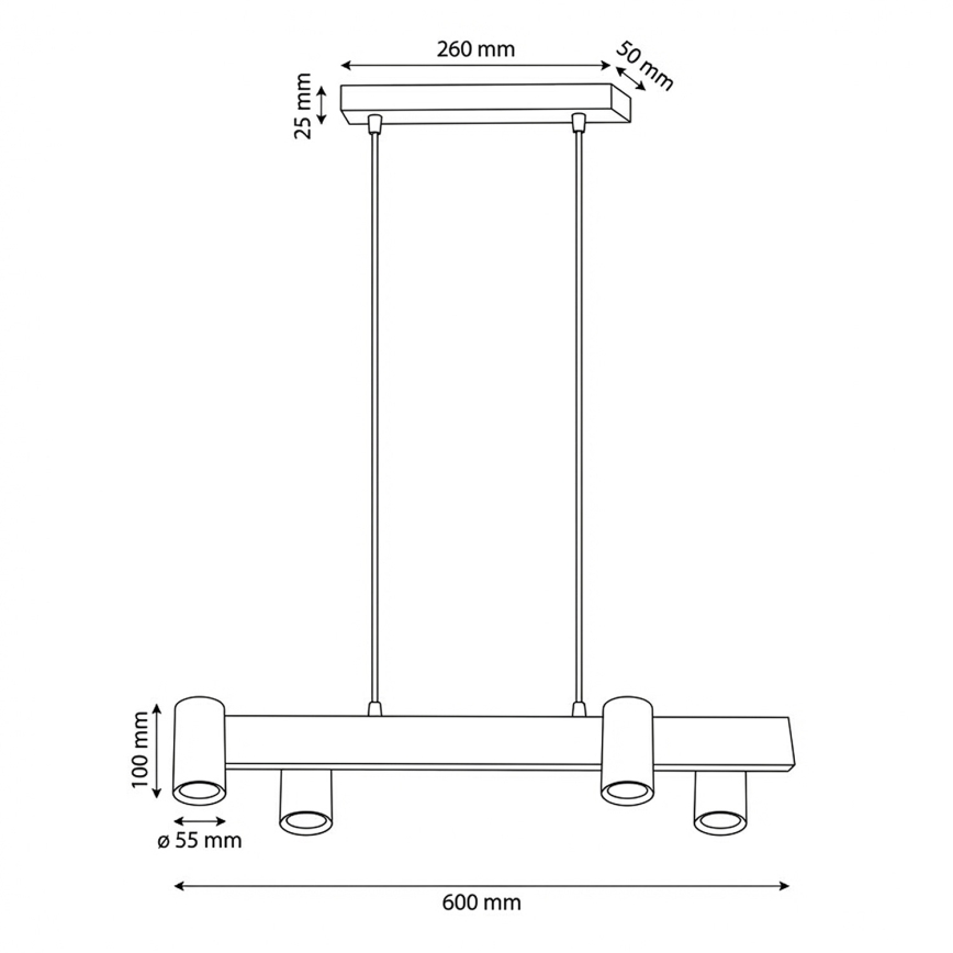 BRILAGI - LED RGBW prigušiva luster na sajli SELE 4xGU10/6,5W/230V 2700-6500K crna