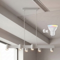 BRILAGI - LED RGBW prigušiva luster na sajli SELE 6xGU10/6,5W/230V 2700-6500K bela + daljinski upravljač