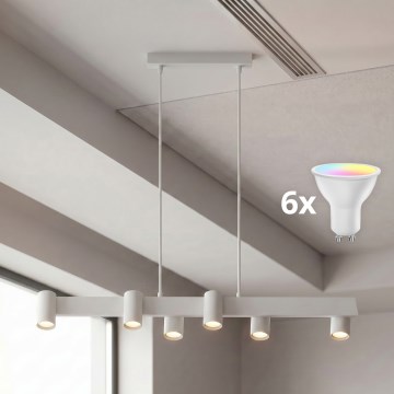 BRILAGI - LED RGBW prigušiva luster na sajli SELE 6xGU10/6,5W/230V 2700-6500K bela + daljinski upravljač