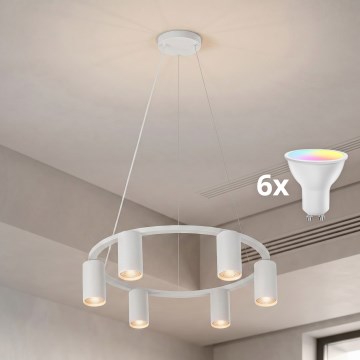 BRILAGI - LED RGBW prigušiva luster na sajli SELE 6xGU10/6,5W/230V 2700-6500K bela + daljinsko upravljanje