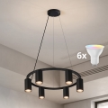 BRILAGI - LED RGBW prigušiva luster na sajli SELE 6xGU10/6,5W/230V 2700-6500K crna + daljinski upravljač