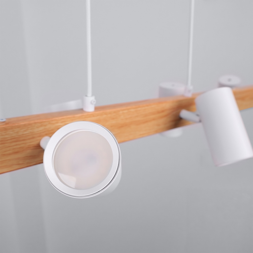 BRILAGI - LED RGBW prigušiva lampa na sajli SELE 6xGU10/6,5W/230V 2700-6500K bela/dekor hrasta + daljinsko upravljanje