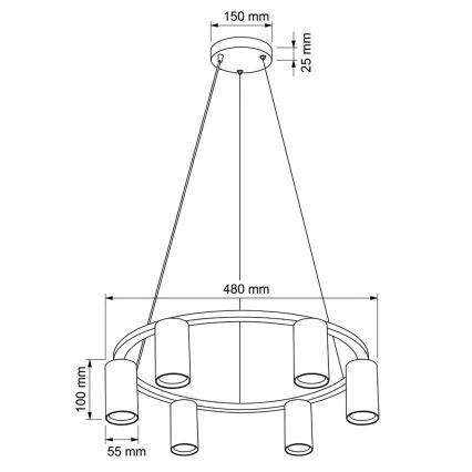 BRILAGI - LED RGBW prigušiva luster na sajli SELE 6xGU10/6,5W/230V 2700-6500K bela + daljinsko upravljanje