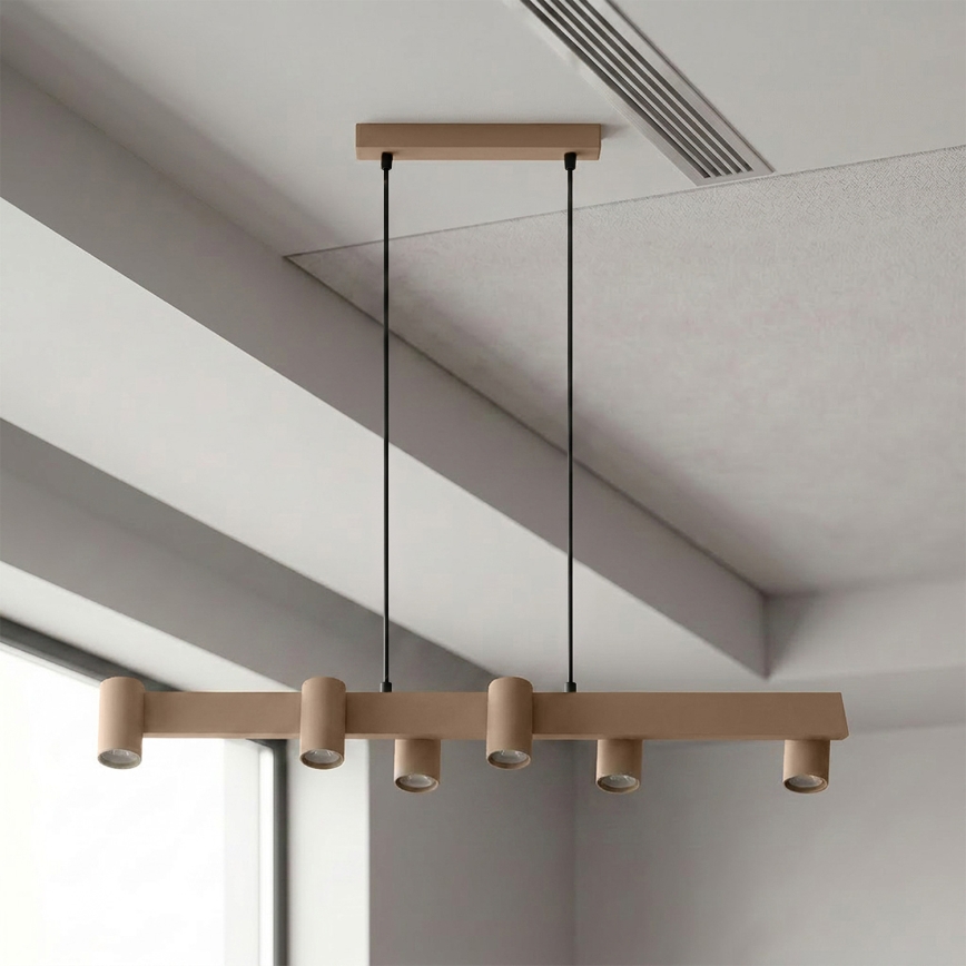 BRILAGI - LED RGBW luster na sajli SELE, sa funkcijom prigušiva, 6xGU10/6,5W/230V 2700-6500K, bež + daljinski upravljač