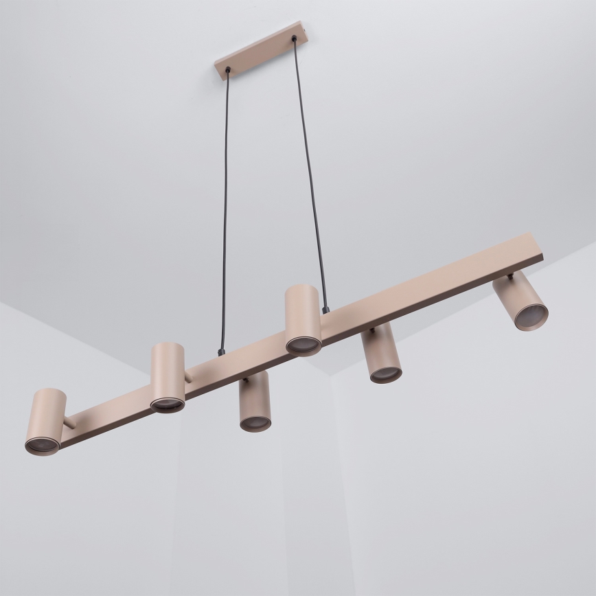 BRILAGI - LED RGBW luster na sajli SELE, sa funkcijom prigušiva, 6xGU10/6,5W/230V 2700-6500K, bež + daljinski upravljač