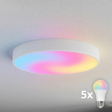 Brilagi - LED RGBW prigušiva plafonska lampa CLARE 5xE27/9W/230V 2700-6500K pr. 60 cm Wi-Fi bela