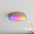 Brilagi - LED RGBW prigušiva plafonska lampa za kupatilo CLARE 3xE27/9W/230V 2700-6500K prečnik 40 cm IP54 Wi-Fi bež