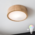 BRILAGI - LED RGBW prigušiva plafonska svetiljka CARVALHO 1xE27/12W/230V 2700-6500K hrast prečnik 27,5 cm