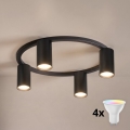 BRILAGI - LED RGBW prigušiva plafonska svetiljka SELE 4xGU10/6,5W/230V 2700-6500K crna